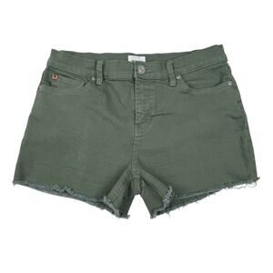 Hudson Jeans Gracie Midrise Cutoff Denim Shorts Olive Green Size 30